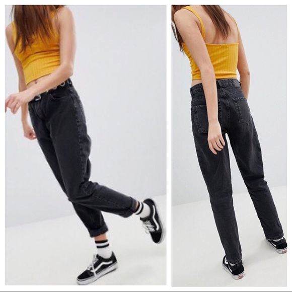 black mom jeans bershka